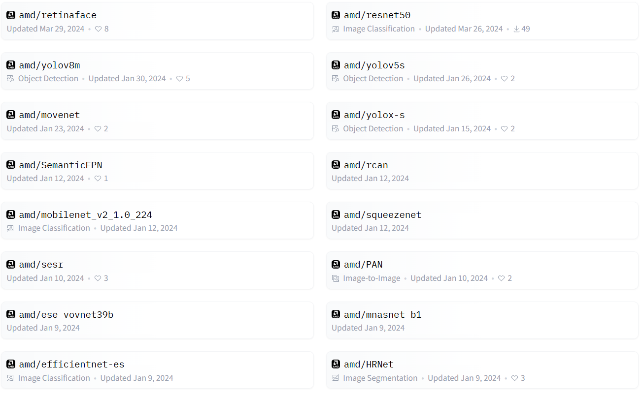 AMD 在 Hugging Face 上的 CV 模型