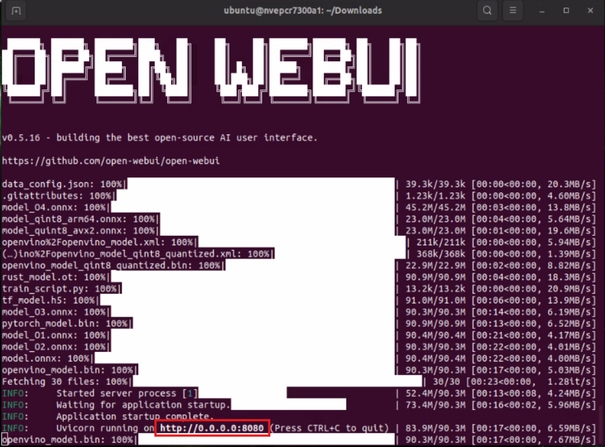 Open WebUI 啟動畫面