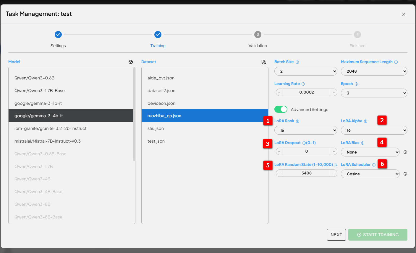 LoRA進階參數圖示